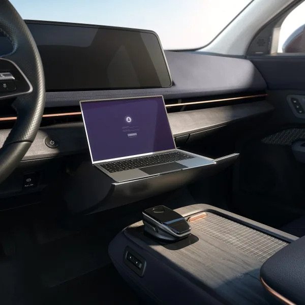 2023 Nissan Ariya laptop sitting in interior
